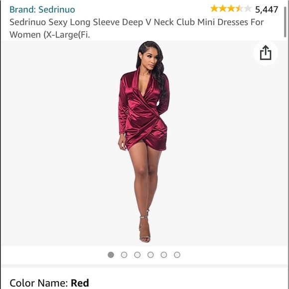 Sexy Long Sleeve Deep V Neck Club Mini Dresses For Women (brand new in package) - Picture 1 of 7